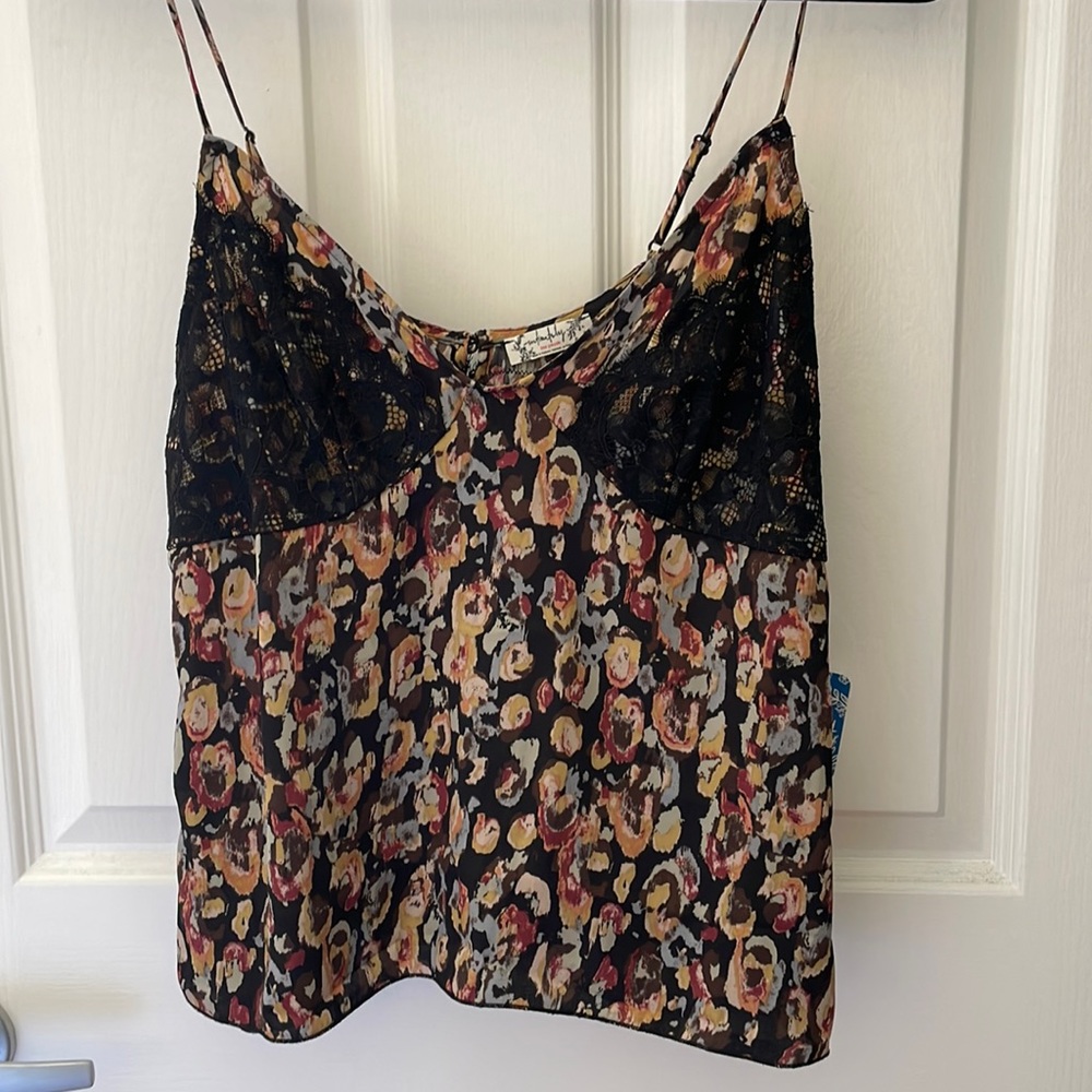 Free People Intimately Satin and Lace Cami Top